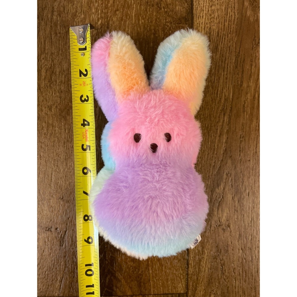 Peeps Plush Bunny Stuffed Animal 8 Inch Rainbow Tye-Dye Rabbit Toy Soft Easter